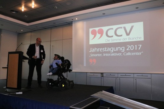 Leo Staub-Marx & Raúl Krauthausen auf der Jahrestagung 2017 (Quelle: CCV)